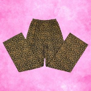 High rise cheetah print pants